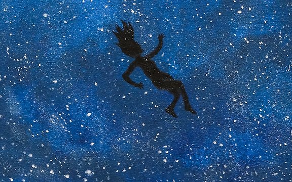 Repro (Ausschnitt): „Schwerelos“, Acryl auf Leinwand, Charlotte Gehring 2025